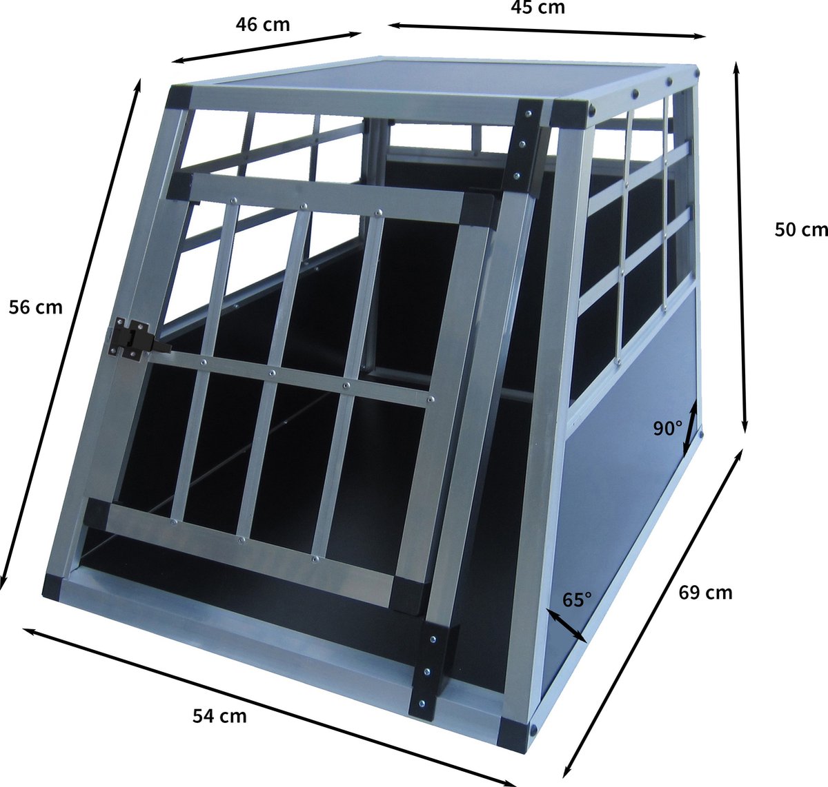 Cage pour chien pour voiture - Alumunium - Large : 65x90x69 cm - 1