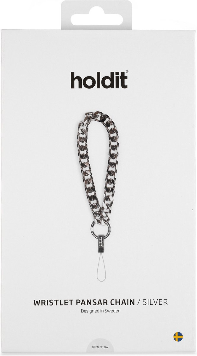 Holdit - Top bar ring, bevestigbare telefoongreep, zilver