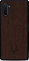 Kudu Samsung Galaxy Note 10 Plus hoesje case - Houten backcover - Handgemaakt en afgewerkt met duurzaam TPU - Wengé - Zwart