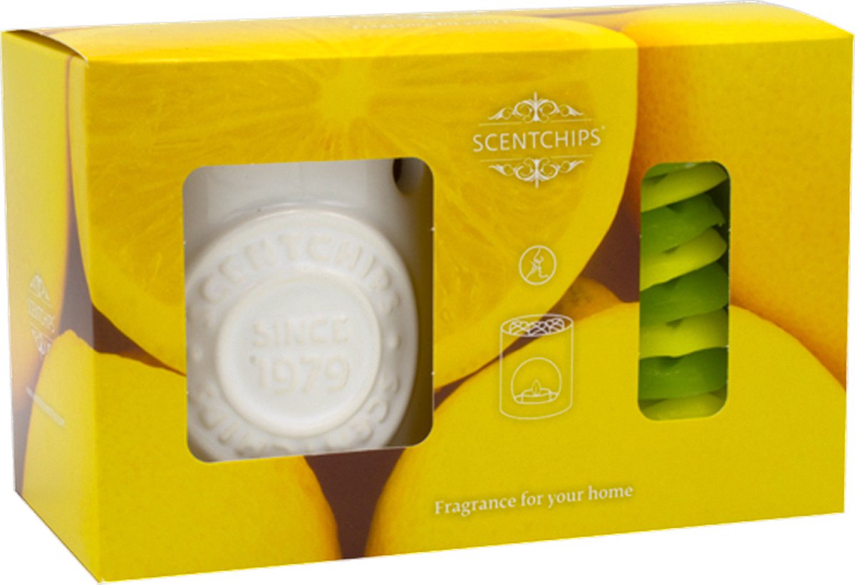 Scentchips® Citronella Cadeauset – Waxbrander – Scentburner – Waxmelts – Geschenkdoos – Huisparfum – Geurbrander – Citronella Giftbox