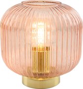 Olucia Charlois - Retro Tafellamp - Aluminium/Glas - Goud;Roze