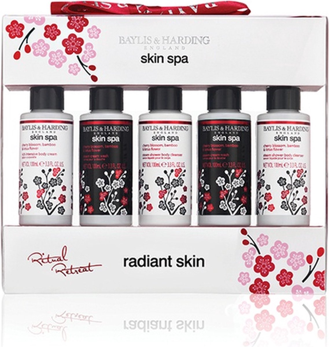 Goedkoopste Baylis & Harding England geschenkset Vrouwen Skin Spa - Rood / Wit - Kunststof - Set van 5 - Cadeauset - Cadeau - Geschenk - Kerst - Kerstcadeau – Sinterklaascadeau