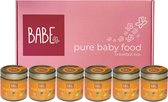 Babe breakfast box met 1 smaak - havermout - mango - peer - biologische culinaire babyhapjes vanaf 8 - 36 maanden - Spotted Summer - 6x200 gram babyvoeding - Winnaar Baby Innovatio