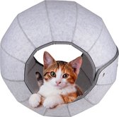 Pet Comfort Kattenbed - Kattenspeelgoed - Multifunctioneel - Flexibel - Zacht Pluche - Grijs