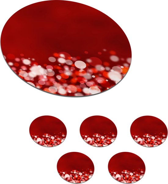 Manoeuvreren flexibel satire Onderzetters voor glazen - Rond - Rode glitters bij een onscherpe  achtergrond - 10x10... | bol.com