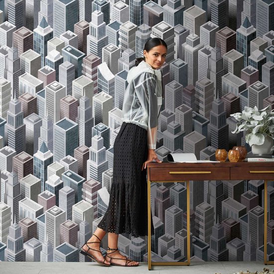 AS Creation Metropolitan Stories "The Wall" - PAPIER PEINT PHOTO 3D GRATTE-CIEL - 1,59 x 2,80 mètres - motif reproductible