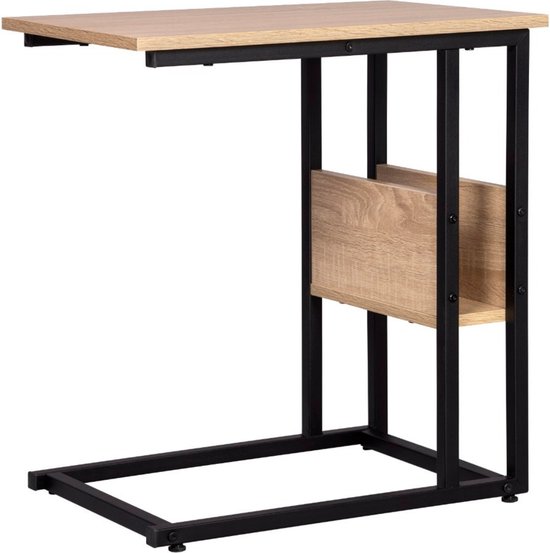 ZGSYH C-vormige bijzettafel, nieuwe in hoogte verstelbare C-vormige bijzettafel, 360° draaibaar en opklapbaar C-vormige laptopstandaard salontafel for bank/bed/badkuip(Black