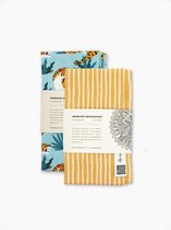 Doorgeef Inpakpapier - Set van 2 - Furoshiki - Duurzaam cadeau - Tijger Geel - Size S