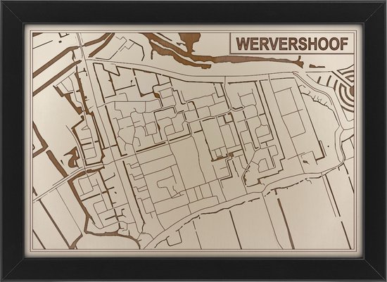 Houten stadskaart van Wervershoof