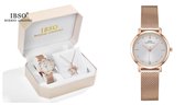 Boerni Aibisino Rosé Gouden Horloge Mandala incl Ketting | Rosé Goud luxe geschenk set luxe geschenk set | Crystal glass | Premium kwaliteit uurwerk Quartz| Mineraal | Geschenk | Fashion | El