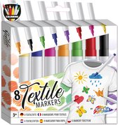 Textielmarkers, 8 stuks