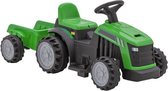 Groene tractor met aanhanger 6V aangedreven rit op accu