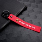 Luxe Porsche sleutelhanger - Porsche Keychain Red Edition - Rode Nylon Sleutelhanger Auto - Autosleutelhanger Robuust - Porsche 911 718 Taycan GTS Panamera Macan Targa Cayenne