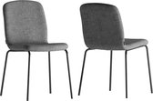 Set van 2 Eetkamerstoelen Licht Grijs  - Grijze Design Eettafelstoel - Unieke Eettafel Stoelen Grijs Sanou - Perfecthomeshop