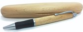 ERGOPEN Ergonomische houten balpen met elegante ovale doos van natuurlijk hout. PARKER-inktpatroon. Pen lengte 14 cm - Ø 15 mm