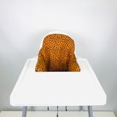 Kinderstoel Ikea kussenset in stof vlekjes zwart / oranje