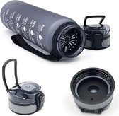 Motivatie Waterfles - 1 liter drinkfles - Waterfles met tijdmarkering