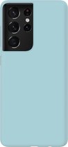 Ceezs Pantone siliconen hoesje geschikt voor Samsung Galaxy S21 Ultra - silicone Back cover in een unieke pantone kleur - blauw