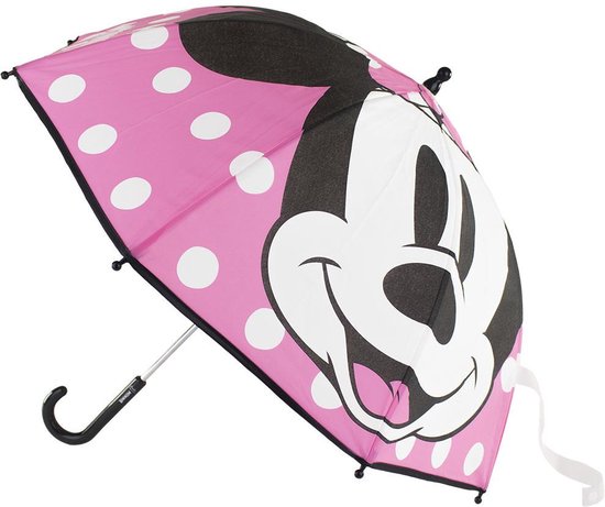 Disney Kinderparaplu Minnie Mouse 71 Cm Acryl Roze/zwart