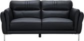 Vaste bank 2 plaatsen - Leder en zwart imitatie - Modern - L 170 x D 93 x H 83 cm - ORPHEE