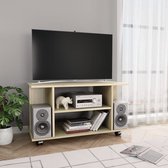 Decoways - Tv-meubel met wieltjes 80x40x40 cm spaanplaat sonoma eikenkleur