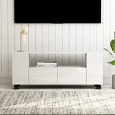 Decoways - Tv-meubel 120x35x43 cm spaanplaat hoogglans wit