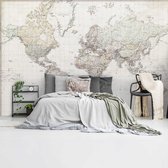 Carte du monde néerlandais - Papier peint photo polaire 384 x 260 cm - Vintage