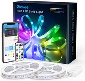 Govee LED Strip 2 rollen van 5m, RGB LED strips, bestuurbaar via app en afstandsbediening, met muziekmodus, voor thuis, slaapkamer, keuken, party, 10m [Energieklasse A+]