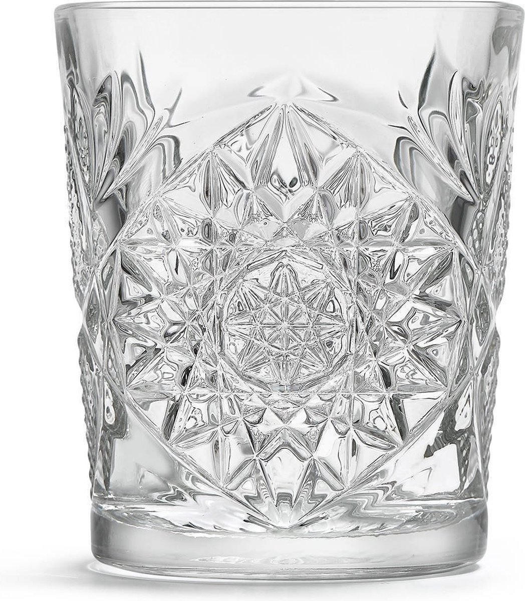 Drinkglas Hobstar - Transparant – 35,5 cl - set van 2 stuks - vintage design hoge kwaliteit