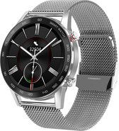 Belesy® ACHILLES - Smartwatch Heren – Smartwatch Dames - Horloge – Stappenteller – Calorieën - Hartslag – Sporten - Kleurenscherm - Full Touch - Bluetooth Bellen – Staal – Milanees