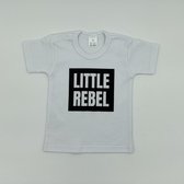 Baby T-Shirt - Little Rebel - Wit - Maat 92