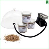 Ziva Smoke Bundle - Pistolet à Smoking fumoir à froid + dôme 36cm + papillon de fumée (3x 450ml)