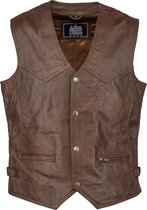 Urban Leather® Billy  lams leren vest heren donker bruin gewaxt - XXL