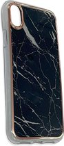 Apple iPhone XR Hoesje Zwart Marmer  Stevige Siliconen TPU Case – iPhone XR Luxe Xtreme Back Cover Stevige Shockproof telefoon hoesje
