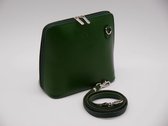 SENSE Schoudertas Nora donker groen - Italiaanse Crossbody bag - Toscaanse leer