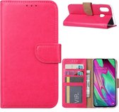 LuxeBass Hoesje geschikt voor Samsung Galaxy A40 - Bookcase Roze - portemonee hoesje - telefoonhoes - gsm hoes - telefoonhoesjes