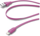 Cellularline - Data kabel, Apple lightning flat, roze
