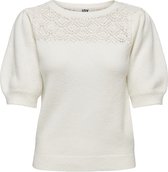 JdY JDYSIF S/S LACE INSERT PULLOVER KNT Dames Trui - Maat M