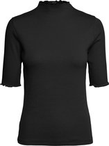 Vero Moda T-shirt Vmvio 2/4 High Neck Blouse Noos 10259772 Black Dames Maat - S