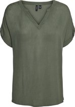 Vero Moda VMAGATHE S/S FOLD UP TOP GA Dames Top - Maat XL