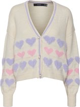 Vero Moda VMKAE D1 HEART LS V-NECK CARDIGAN Dames Vest Pristine - Maat S