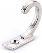FSW-Products - 4 Stuks - Kleine Ophanghaken incl. schroeven - 1.2 x 1.8 cm - Zilver - RVS - Kapstokhaken - Sleutelhaken - Muurhaken - Wandhaken - Keukenhaken - Handdoekhaken - Haakjes - Haken - Ophanghaakjes - Haakjes voor sleutels - Kapstokhaken