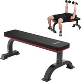 XD-WB2 Halterbank - Trainingsbank - multifunctionele fitnessbank - voor spieropbouw, krachttraining en bankdrukken - voor home en gym - zwart -staal - 114 x 33 x 14.5cm