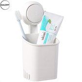 Porte-brosse à dents - Boîte à brosse à dents - Accessoires de vêtements pour bébé de salle de bain - Boîte de Opbergbox - Auto-adhésif - Autonome ou fixé au mur - Wit