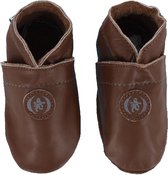 Baby Slofjes Zachte Zool | 3 tot 18 maanden | Maat: 16 (3-6 maanden) | 100% echt leer | Kleur: cognac