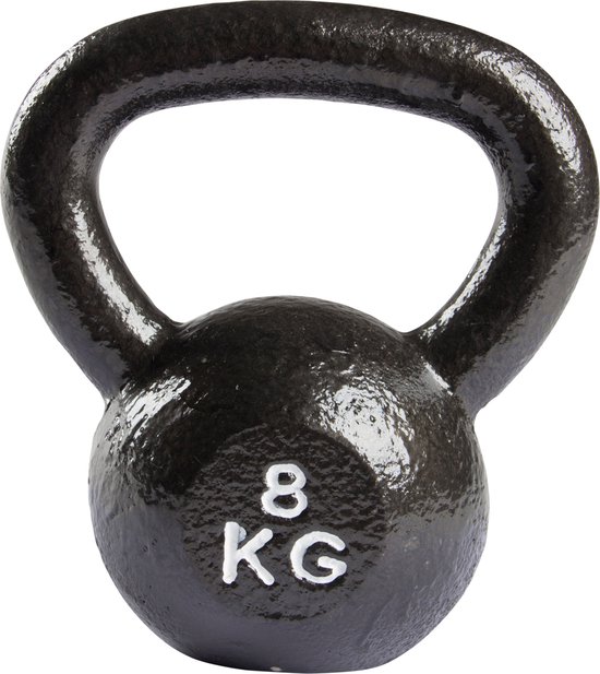 Kettlebell In PVC VirtuFit Da 8 Kg - Colore Nero, Attrezzo Per Fitness, Allenamento A Casa O In Palestra, Garanzia 2 Anni