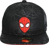 Spider-Man Black on Black Face Logo Snapback Cap Pet - Officiële Merch