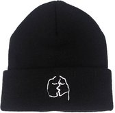 Pluto muts - Beanie - Kus zwart - One size - Unisex - Muts dames en heren - Ski muts - Beanie muts