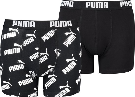 PUMA jongens 2P boxers AOP logo zwart - 134/140