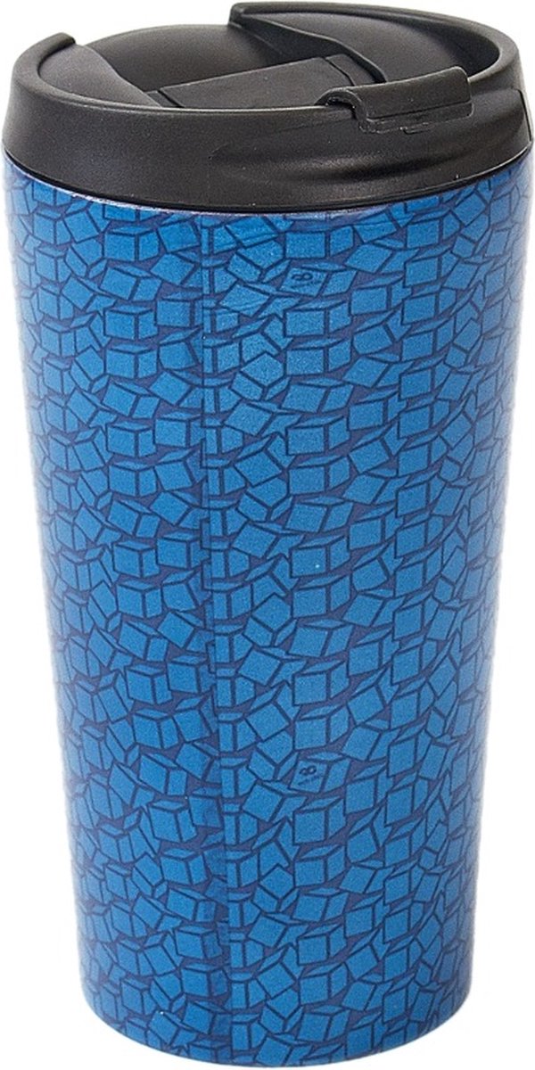 Eco Chic - The Travel Mug (thermosbeker) - N13 - Navy - Disrupted Cubes